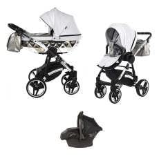 Passeggino Trio Junama Diamond Shine collezione 2022 Silver Cromato