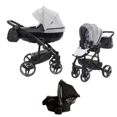 Passeggino Trio Junama Diamond Superstar collezione 2023 Grigio Glitter