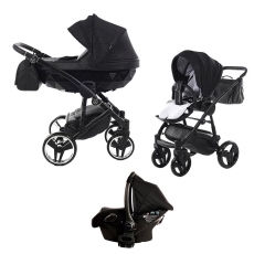 Passeggino Trio Junama Diamond Superstar collezione 2023 Nero Glitter