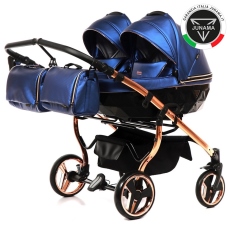 Passeggino Gemellare Junama Flow Gemellare collezione 2022 Blu Oro Rosa