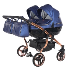 Passeggino Gemellare Junama Fluo Gemellare collezione 2024 Blu Oro Rosa