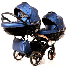 Passeggino Gemellare Junama Fluo Slim Gemellare collezione 2022 Blu Oro Rosa