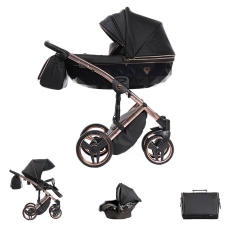 Passeggino Trio Junama Fluo Star collezione 2022 Nero Oro Rosa