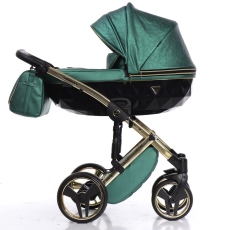 Passeggino Trio Junama Fluo Star collezione 2022 Verde Oro Giallo