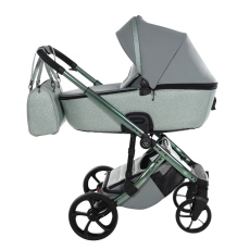 Passeggino Trio Junama Glitter collezione 2024 Mint Telaio Green