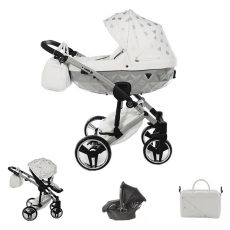 Passeggino Trio Junama Glow collezione 2022 Bianco Cromato