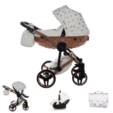 Passeggino Trio Junama Glow collezione 2022 Bianco Oro Rosa