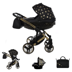 Passeggino Trio Junama Glow collezione 2022 Nero Oro Giallo