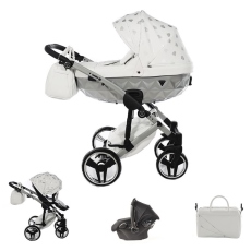 Passeggino Trio Junama Glow collezione 2023 Bianco Cromato
