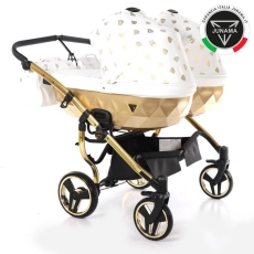 Passeggino Gemellare Junama Glow Gemellare collezione 2022 Bianco Oro Giallo