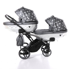 Passeggino Gemellare Junama Glow Slim Gemellare collezione 2022 Grigio Cromato