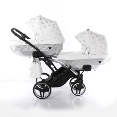 Passeggino Gemellare Junama Glow Slim Gemellare collezione 2024 Bianco Cromato