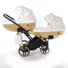 Passeggino Gemellare Junama Glow Slim Gemellare collezione 2024 Bianco Oro Giallo