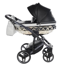Passeggino Trio Junama Hand Craft Glitter collezione 2024 Nero Silver