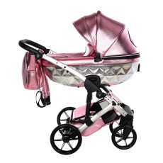Passeggino Trio Junama Hand Craft Glossy collezione 2024 Pink Silver