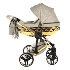 Passeggino Trio Junama Heart collezione 2024 Beige Gold Telaio Gold
