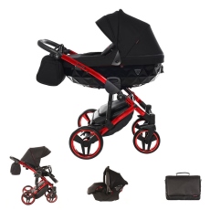 Passeggino Trio Junama Individual collezione 2022 Nero Rosso