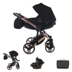 Passeggino Trio Junama Individual collezione 2023 Nero Oro Rosa