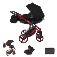 Passeggino Trio Junama Individual collezione 2023 Nero Rosso
