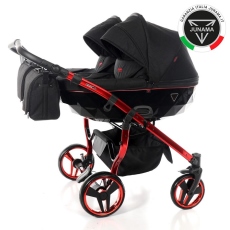 Passeggino Gemellare Junama Individual Gemellare collezione 2024 Rosso Nero