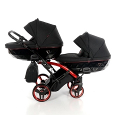 Passeggino Gemellare Junama Individual Slim Gemellare collezione 2022 Rosso Nero