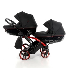 Passeggino Gemellare Junama Individual Slim Gemellare collezione 2024 Rosso Nero