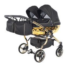 Passeggino Gemellare Junama Mirror Gemellare collezione 2022 Nero Oro Giallo