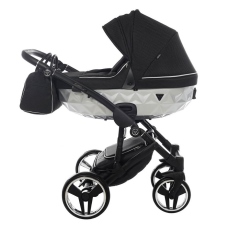Passeggino Trio Junama Mirror Satin Tessuto collezione 2024 Nero Grey