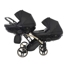 Passeggino Gemellare Junama Saphire Slim Gemellare collezione 2022 Black Oro Giallo