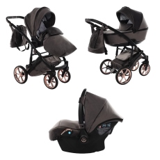 Passeggino Trio Junama Velur Italy collezione 2022 Tortora
