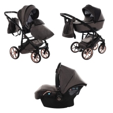 Passeggino Trio Junama Velur Italy collezione 2023 Tortora