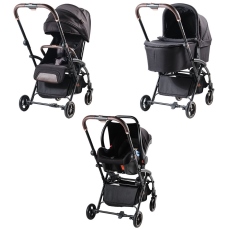 Passeggino Trio Mibb Trio Level Up collezione 2021 Level Black