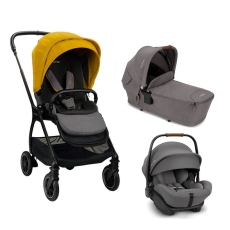 Passeggino Trio Nuna Triv Trio con Arra Next collezione 2023 Lemon con navicella Lytl