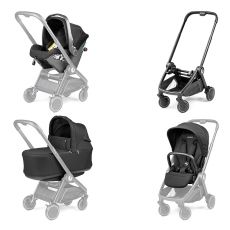 Passeggino Trio Peg Perego City Loop Modular SLK collezione 2025 True Black