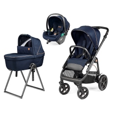 Passeggino Trio Peg Perego Veloce TC Modular Lounge collezione 2025 Blue Shine