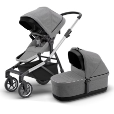 Passeggino Gemellare Thule Sleek fratellare collezione 2023 Aluminum Gray Melange