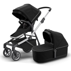 Passeggino Gemellare Thule Sleek fratellare collezione 2023 Aluminum Midnight Black