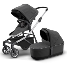 Passeggino Gemellare Thule Sleek fratellare collezione 2023 Aluminum Shadow Gray
