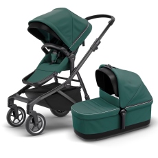 Passeggino Gemellare Thule Sleek fratellare collezione 2023 Mallard Green on Black