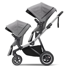 Passeggino Gemellare Thule Sleek gemellare collezione 2023 Aluminium Gray Melange