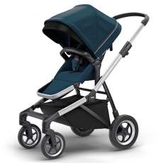 Passeggino Gemellare Thule Sleek gemellare collezione 2023 Aluminum Navy Blue