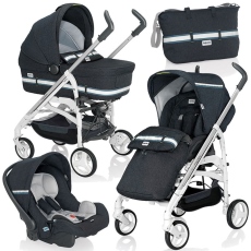 Passeggino Trio Inglesina Trilogy System Quattro telaio City Bianco collezione 2013 Jeans Fluo Navy - prezzo consigliato  699