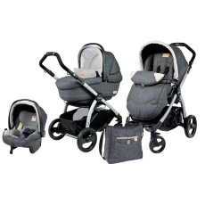Passeggino Trio Peg Perego Book Plus Completo Modular collezione 2014 Denim