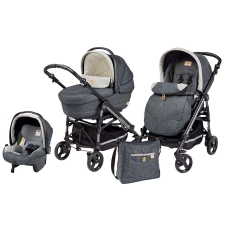 Passeggino Trio Peg Perego Switch Easy Drive Completo Modular collezione 2014 Denim