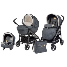 Passeggino Trio Peg Perego Switch Four Completo Modular collezione 2014 Denim