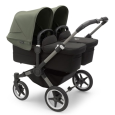 Passeggino Gemellare Bugaboo Donkey 5 Gemellare collezione 2022 Forest Green e Black