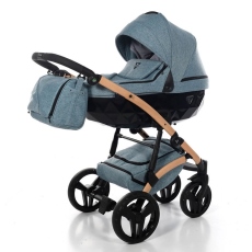 Passeggino Trio Junama Vegan collezione 2022 Celeste Melange