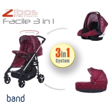 Passeggino Trio Zibos Facile collezione 2016 Bandana Red