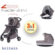 Passeggino Trio Zibos Facile collezione 2016 Britain Sand