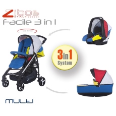 Passeggino Trio Zibos Facile collezione 2016 Multi - Mondrian Tribute